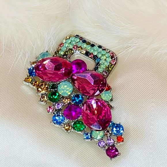 Mrs Kegler Jewelry - Elle Multicolor Crystal Brooch